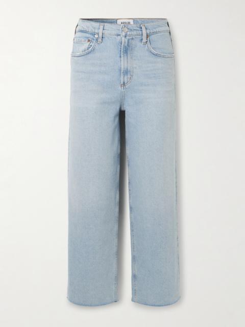 Ren Frayed High-rise Wide-leg Jeans
