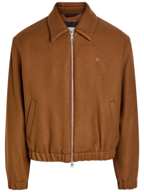 Ami Paris Logo-embroidered Wool Jacket