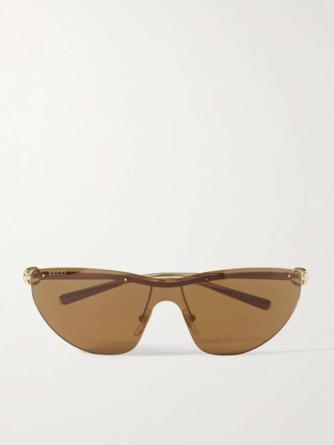 Rimless cat-eye gold-tone sunglasses
