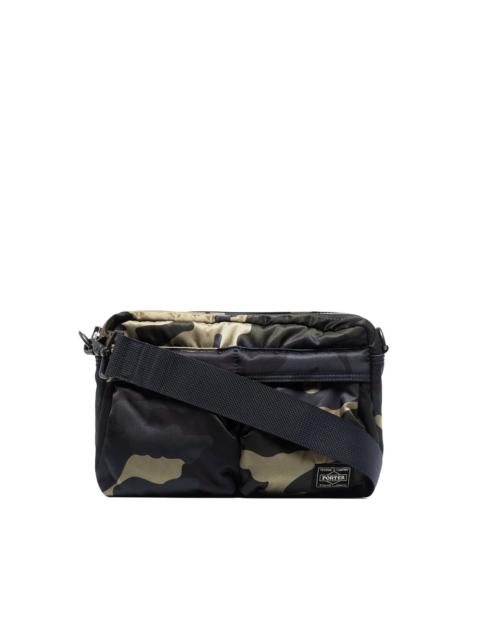 camouflage logo patch shoulder bag