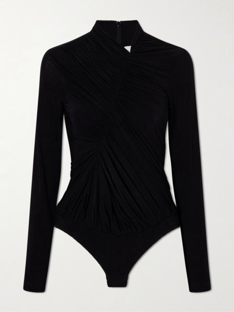 Draped Crepe-jersey Bodysuit