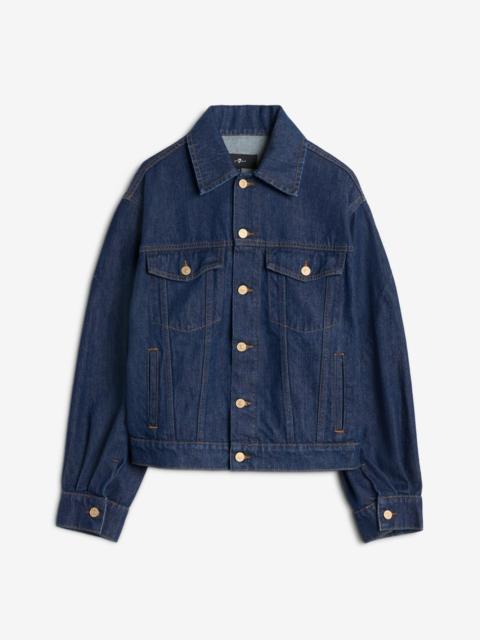 MANKIND Twisted Trucker Jacket in Blue Petal