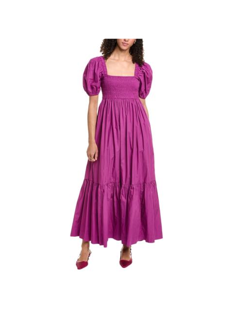 GANNI Poplin Smocked Maxi Dress
