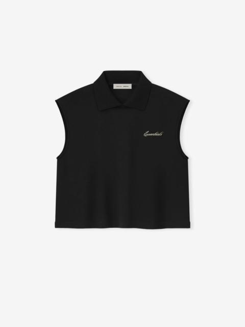 Womens Cropped Pique Polo