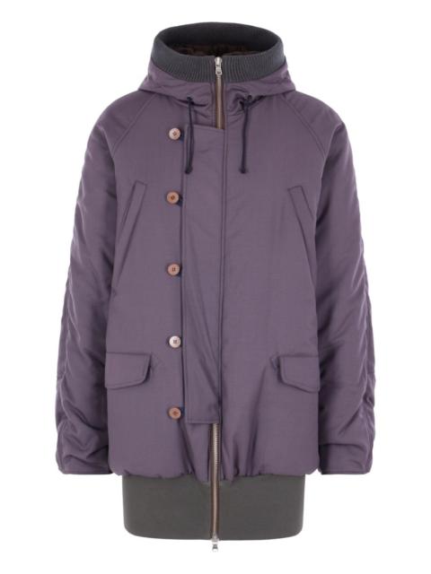 button hooded coat