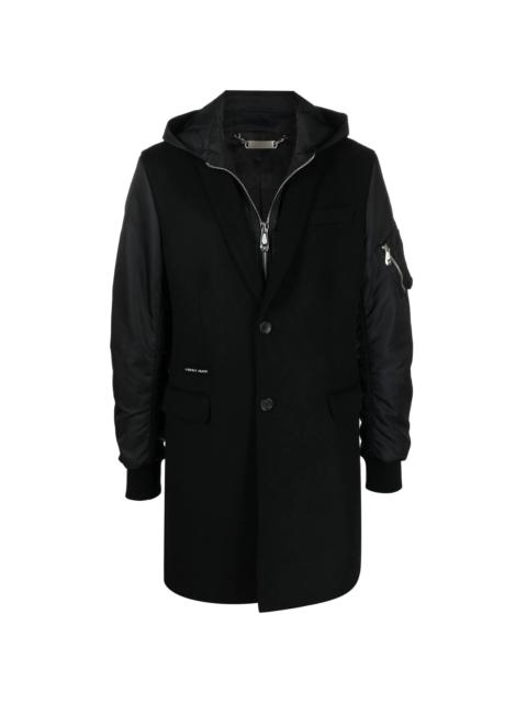 zip-up hooded coat