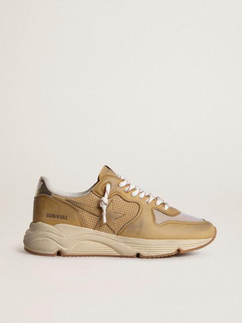 Running Sole in beige nubuck with beige leather star