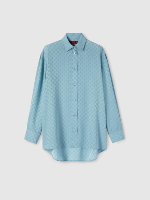GG silk jacquard oversize shirt