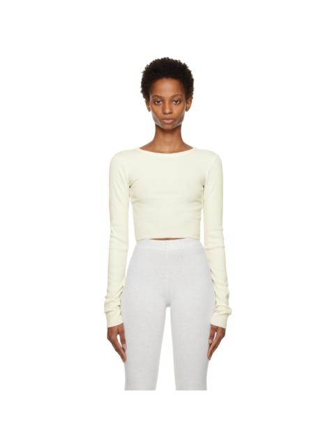 Off-White Cropped Long Sleeve T-Shirt