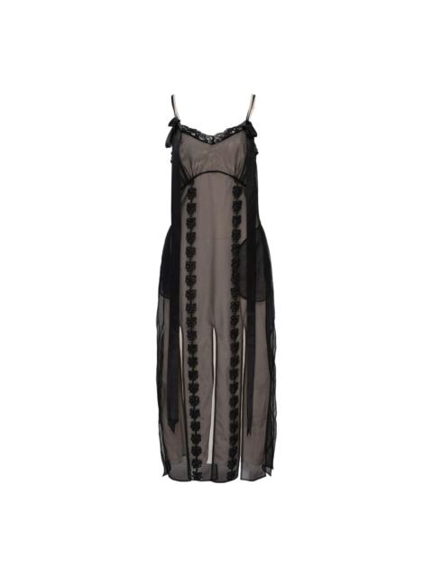 Layered Ribbon Daisy Chain Multi Slit Dress