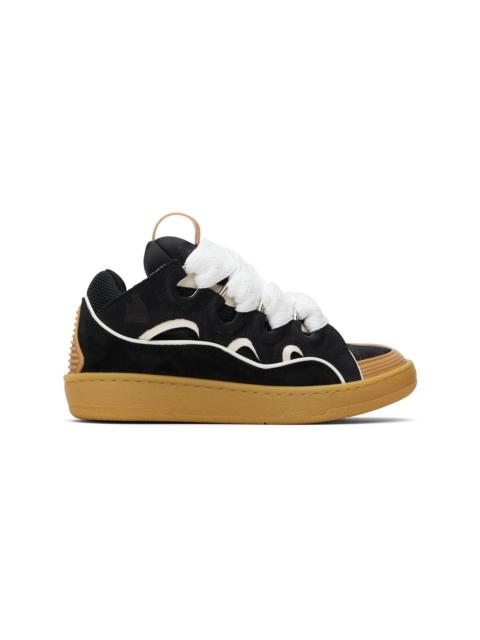 Black & Tan Curb Leather Sneakers