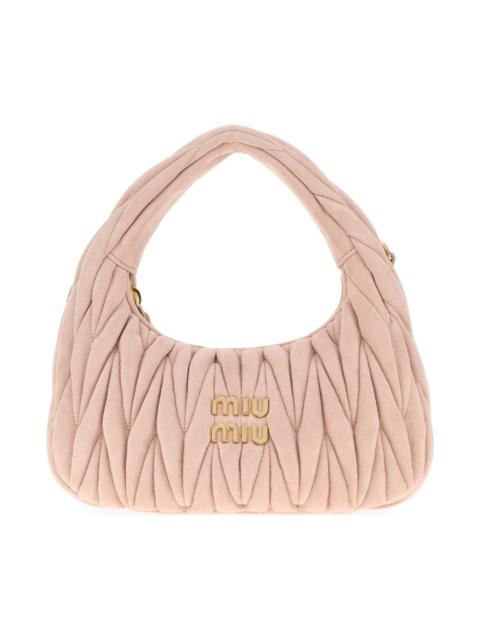 Pastel Pink Suede Handbag