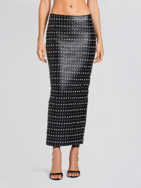 WHITLEY EMBELLISHED LEATHER SKIRT