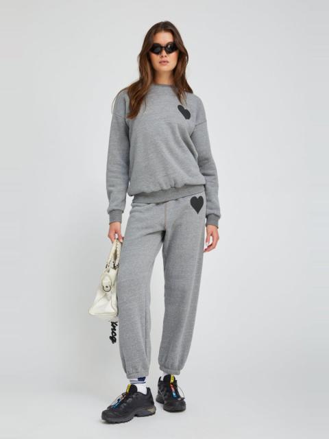 HEATHER GREY HEART SWEATPANTS