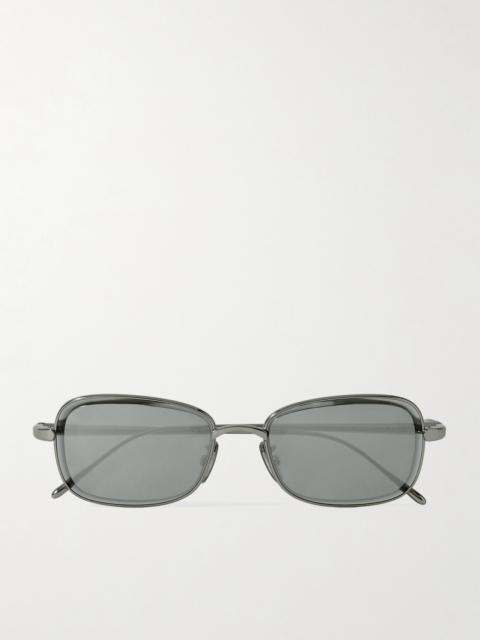 Square-frame Silver-tone Sunglasses