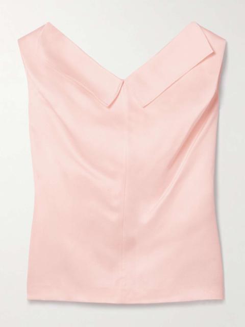 Selly off-the-shoulder silk-gazar top Baby pink