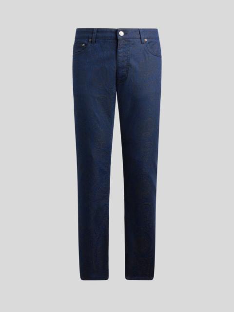 STRAIGHT-CUT JACQUARD DENIM JEANS