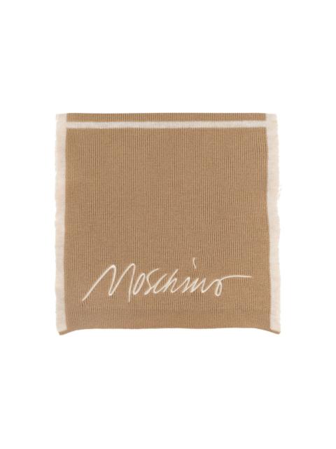 logo-embroidered panelled scarf