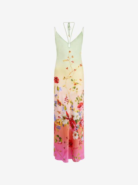 Maxi Dress with Miami Flowers Print