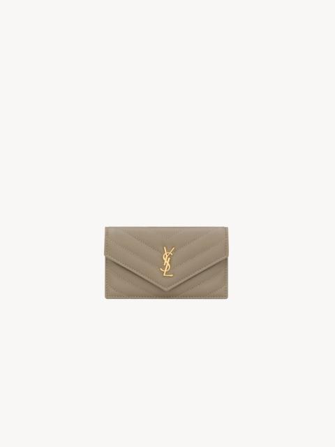 CASSANDRE FRAGMENTS FLAP CARD CASE IN GRAIN DE POUDRE LEATHER