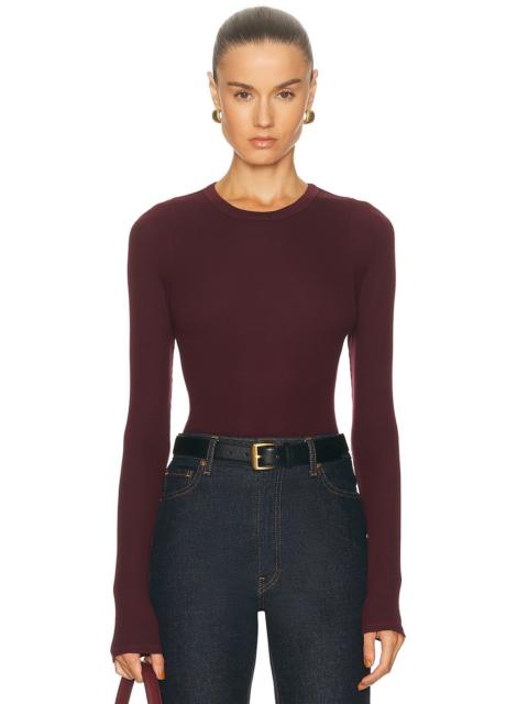 Silk Rib Essential Crewneck Top