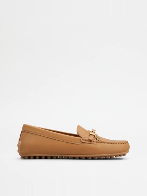 CITY GOMMINO DRIVING SHOES IN LEATHER - BEIGE