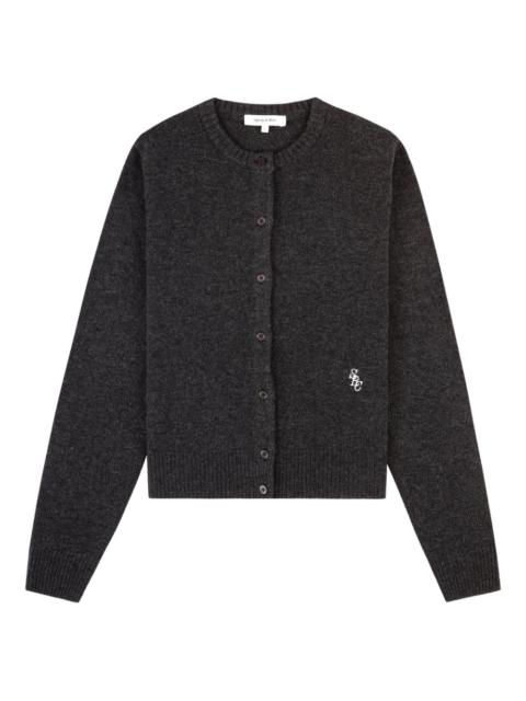 button logo cardigan