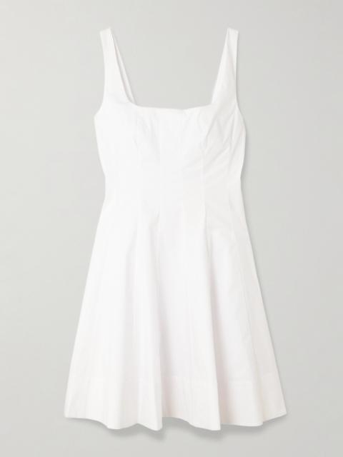 Wells Pleated Cotton-blend Poplin Mini Dress