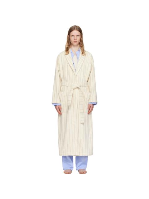 Off-White & Tan Terry Classic Bathrobe