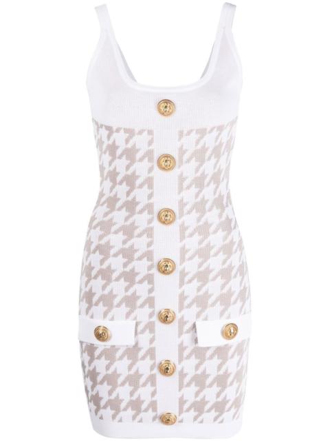 houndstooth sleeveless minidress