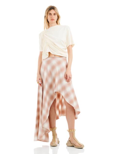 PEACH PLAID TULIP SKIRT