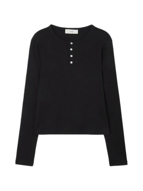 buttoned long-sleeve T-shirt