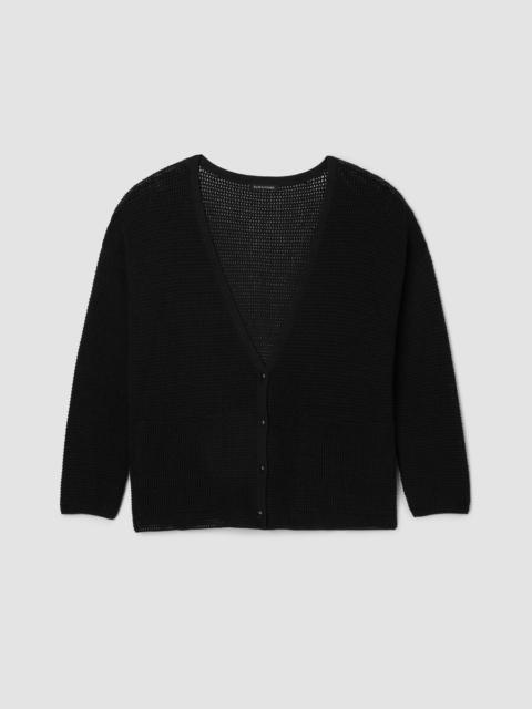 Peruvian Cotton Blend V-Neck Cardigan