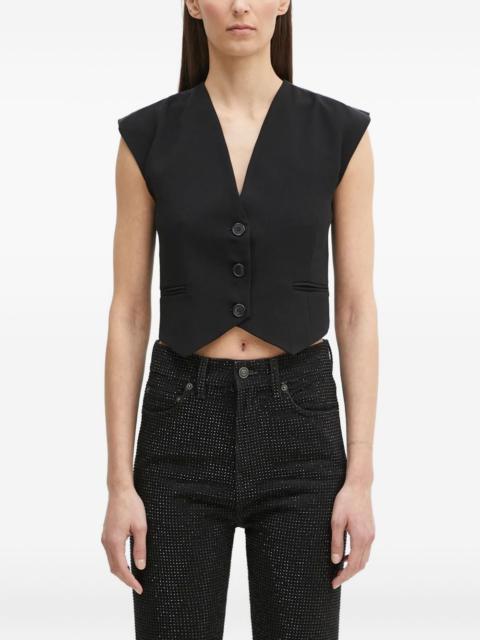 button-fastening sleeveless top