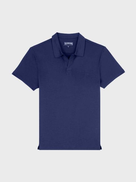 Men Tencel Polo Shirt Solid