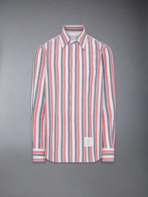 MADRAS COTTON REPP STRIPE ARMBAND SHIRT