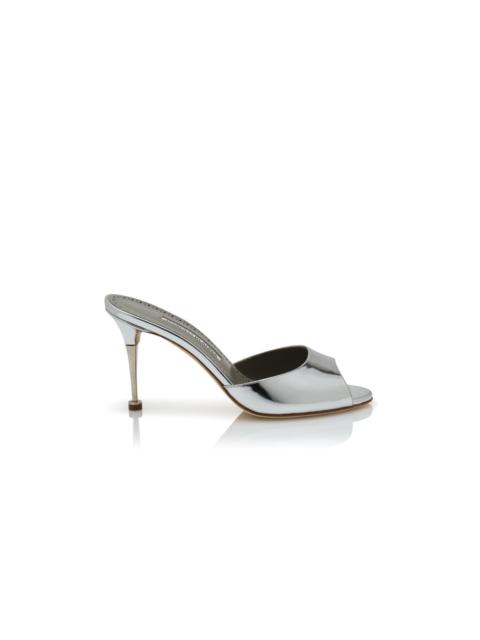Silver Calf Leather Mules