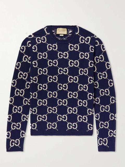 Logo-Jacquard Wool Sweater
