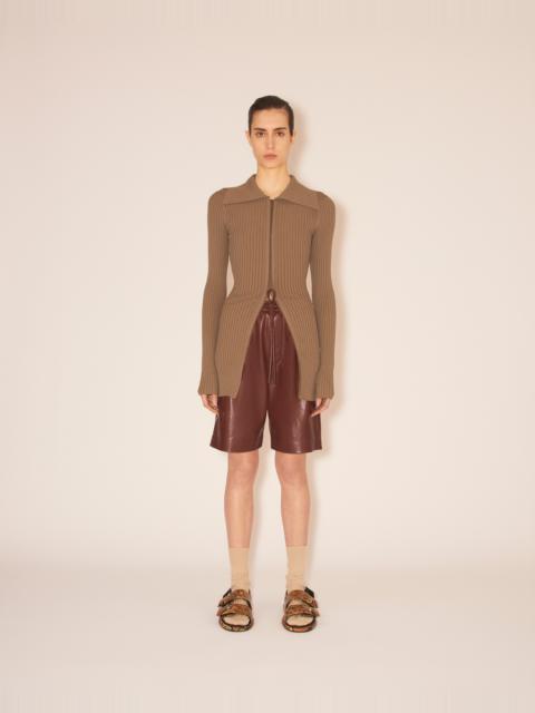 MARDI - Button through long sleeve cardigan - Khaki