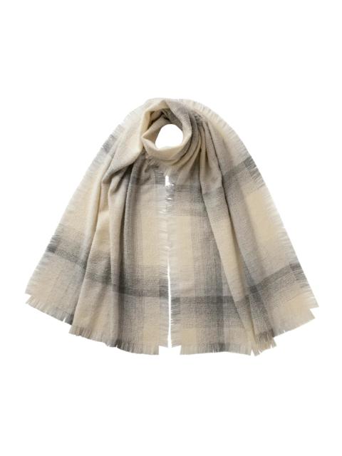 Blurred Bouclé White Scarf