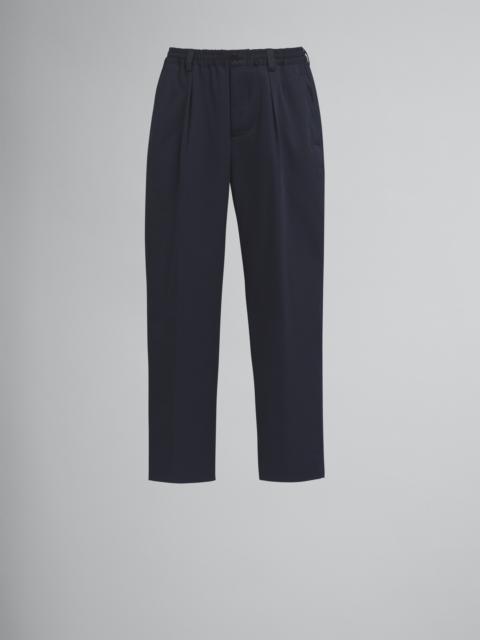 BLUE COTTON GABARDINE PANTS