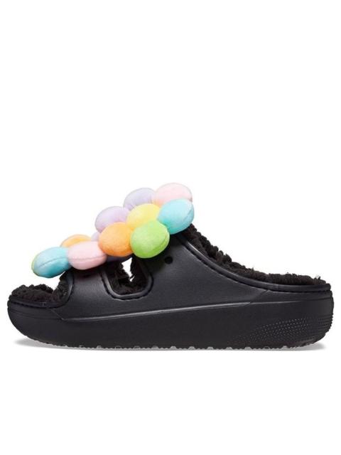 (WMNS) Crocs Classic Cozy Daisy Clogs 'Black Multi' 209240-001