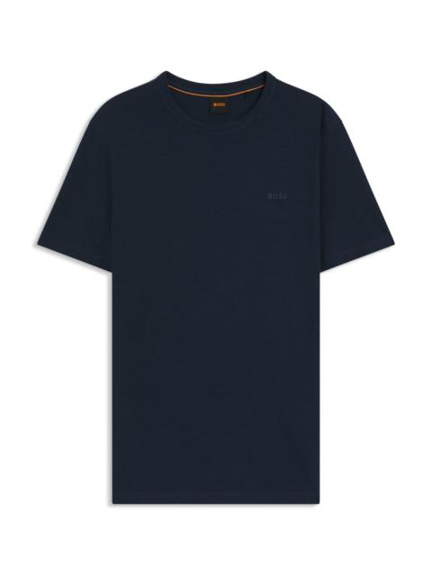 SLUB-COTTON T-SHIRT WITH LOGO DETAIL