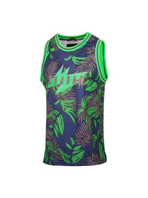 Air Jordan Wings Brown Printing Basketball Vest Purple CJ4315-554