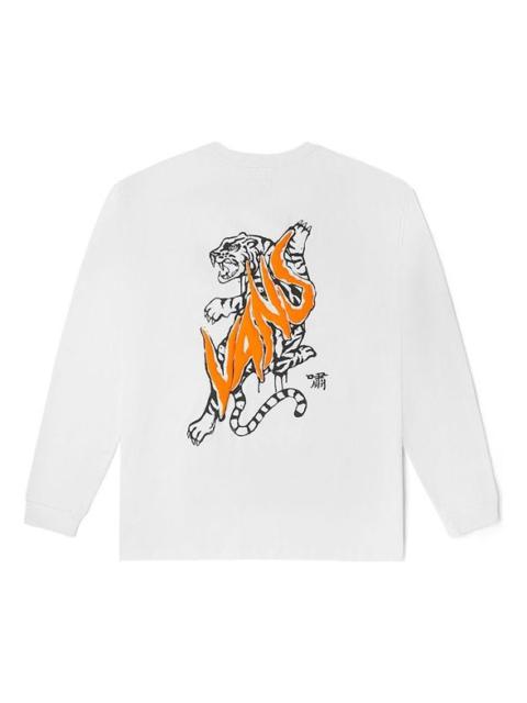 Vans Embroidered Logo Round Neck Long Sleeves Couple Style White VN0002BRWHT