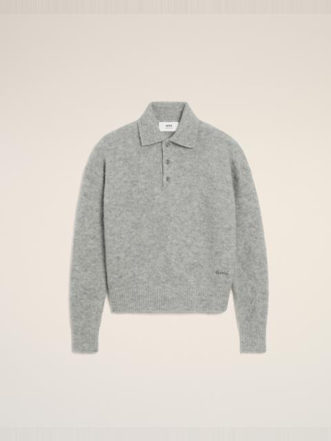 GREY ALPACA AMI LONG SLEEVES POLO