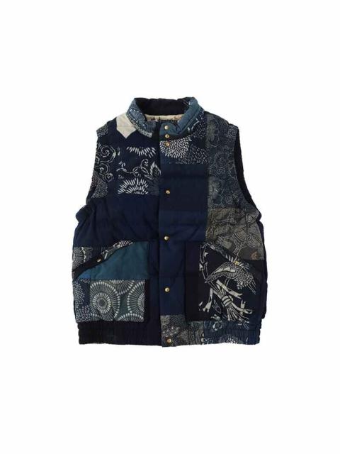 INSULATOR DOWN VEST KOFU INDIGO PATTERN