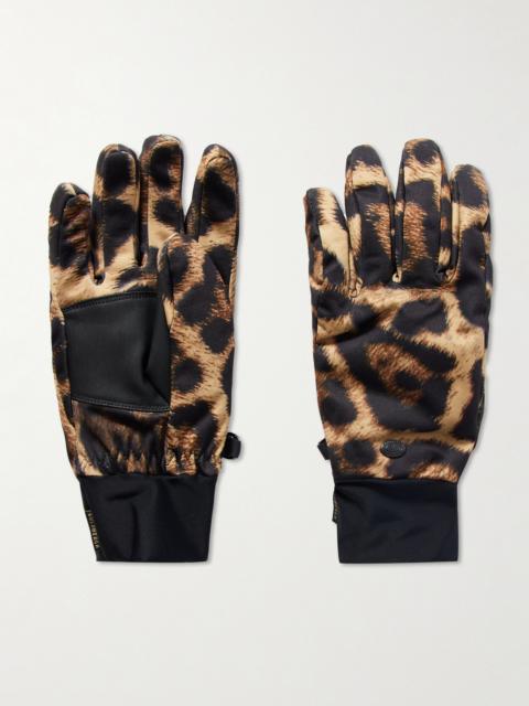 Softy Padded Jaguar-print Ski Gloves