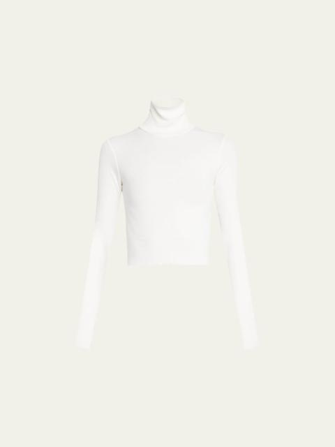 Cropped Fitted Turtleneck Top