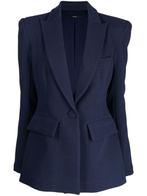 peak-lapel padded-shoulder blazer